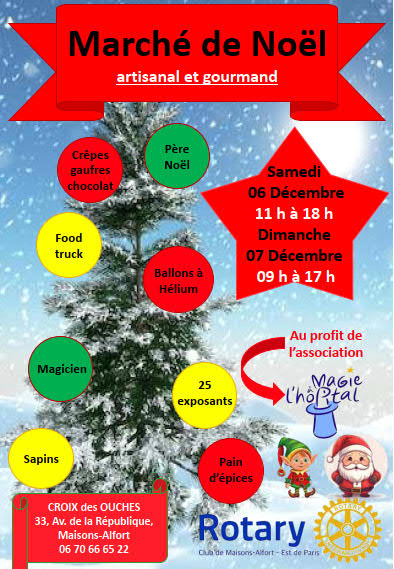 Marché de Noël le 6 et 7 décembre 2025 de 9h à 17h