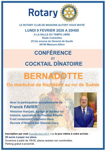 Conférence sur Bernadotte : Du maréchal de Napoléon au roi de Suède